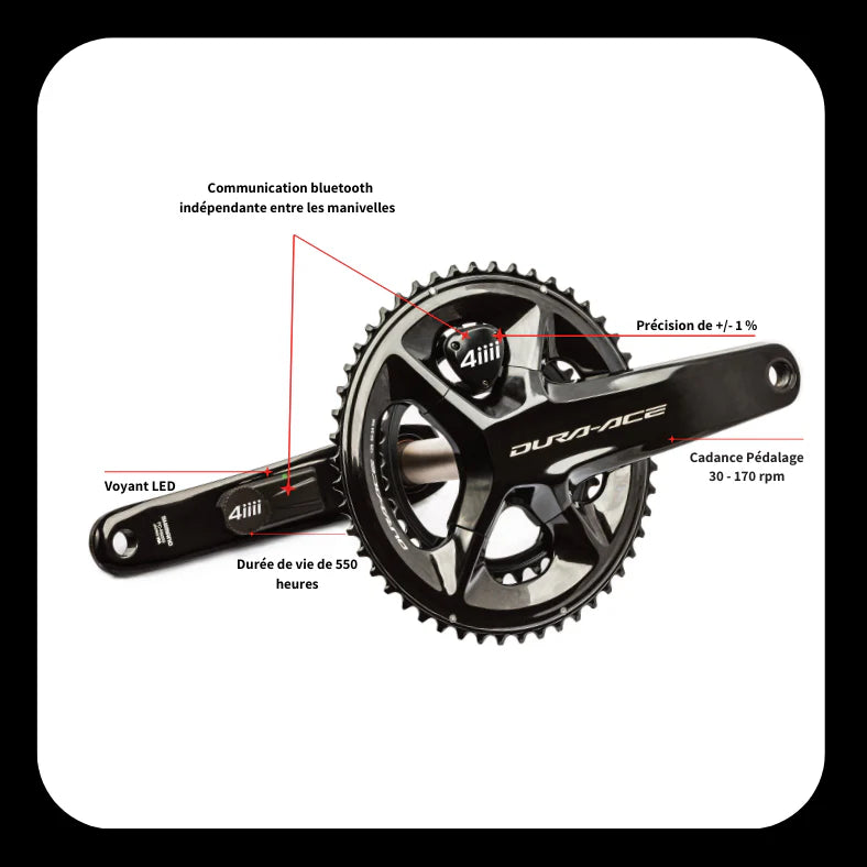 Pedalier capteur de puissance à gauche Précision 3 Shimano Ultégra R8100 52/36 175mm - 12V